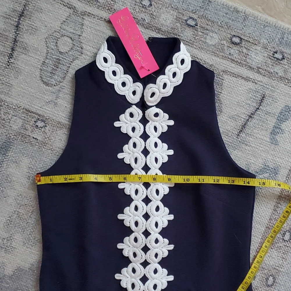 NWT Lilly Pulitzer Callista Shift Dress True Navy White SzXXS